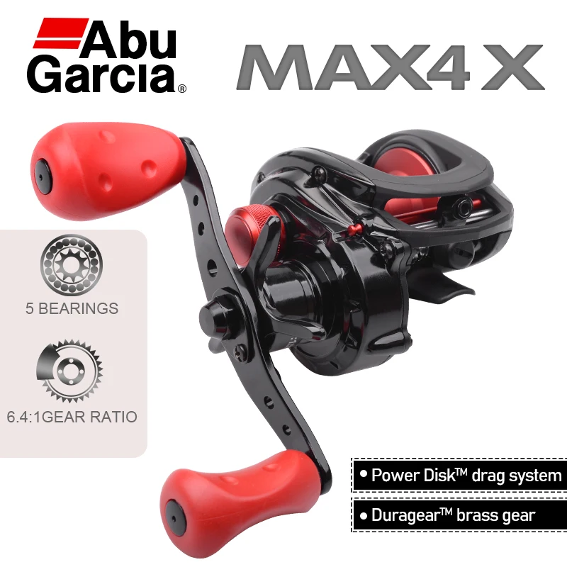 

Abu Garcia Baitcasting Fishing Reels MAX4X MAX4STX MAX4X-L MAX4SX-L 5BB Gear Ratio 6.4:1/7.1:1/7.4:1 Metal Spool Casting Reel Fi