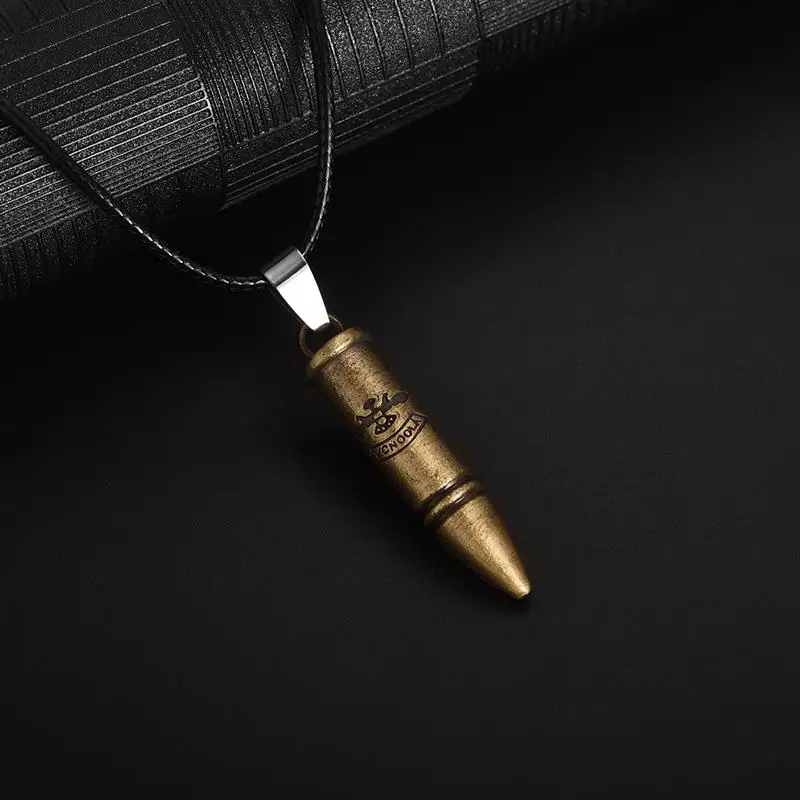 2019 Новая модная пуля готичное колье с подвеской для мужчин чокер Кожа Веревка