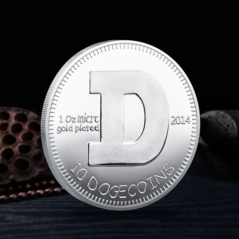 Dogecoin Золотая тарелка сувенирная монета криптовалюта 1 шт. модель Doge WOW искусство