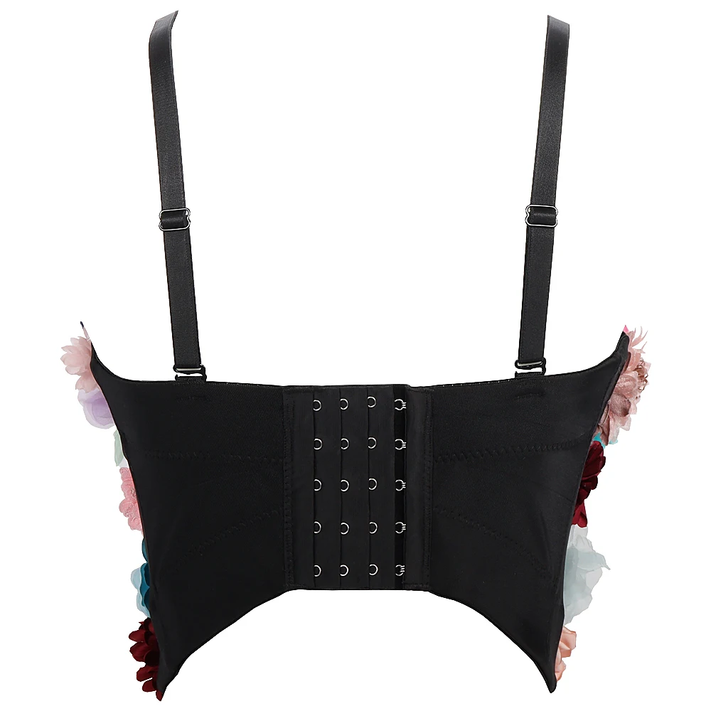Sexy Small Sling Bra Wrap Chest Mixed Color Flower Nightclub Party Can Wear Suspender DB961