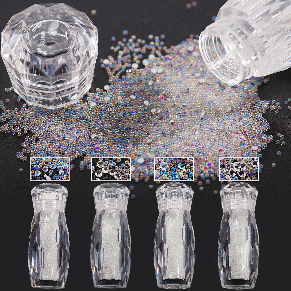 Трендовая икры из микро шарика прозрачные Стразы Ab и кристально стразы 4 коробки
