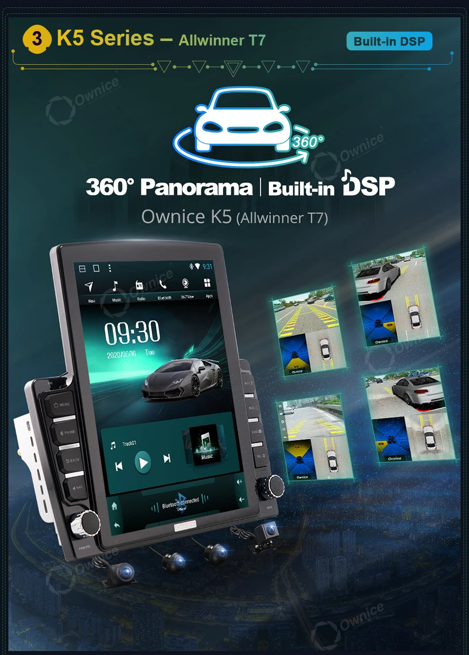 Автомобильный DVD-плеер Ownice Tesla Style DSP Android 10 0 4G 64G для Ford Ecosport 2018 Авторадио