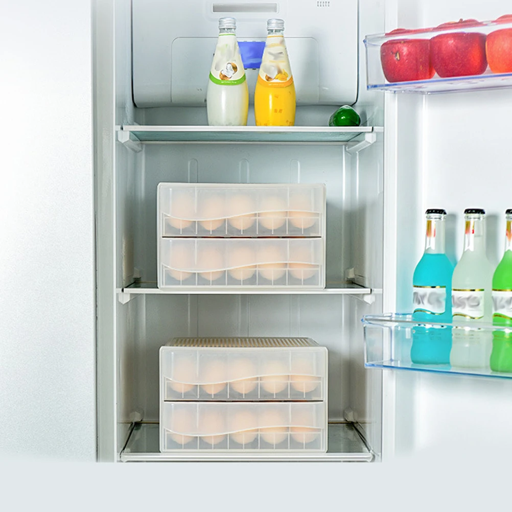 Двухслойный контейнер для хранения яиц в холодильнике органайзер домашнего