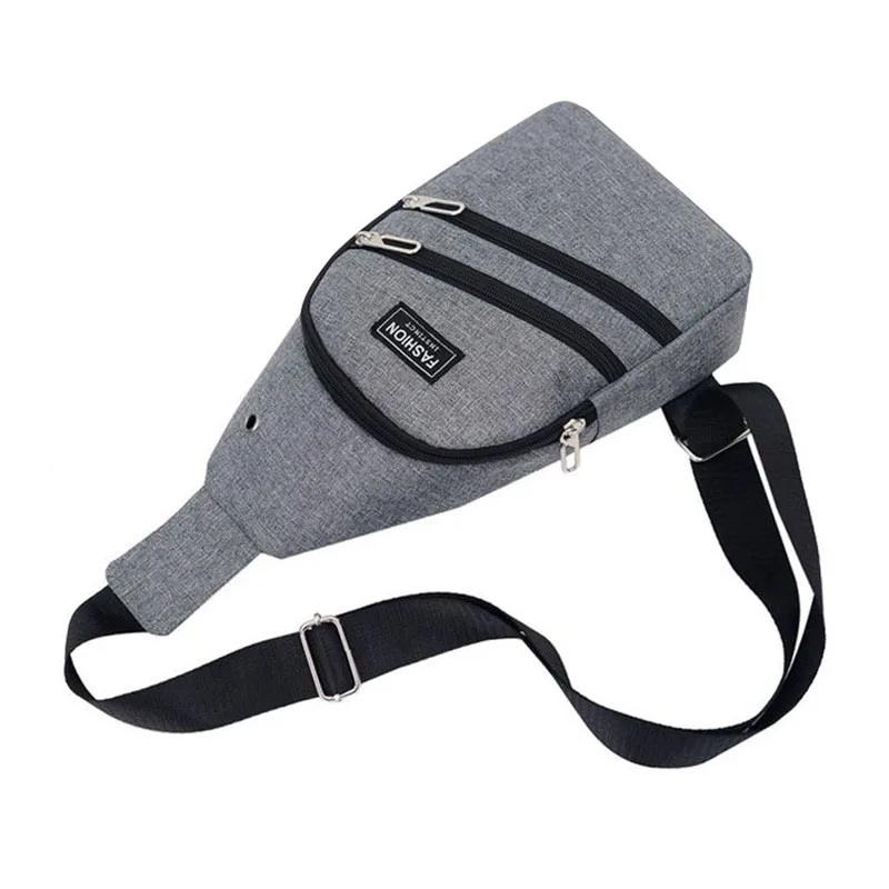 Fashion casual Chest Bag for Men Oxford Shoulder Messenger Bag Sling Bag Male USB Charging Crossbody Bags Anti Theft Waist Pack