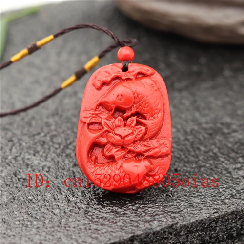 Ожерелье с подвеской в виде рыбных рыб натуральный красный органический