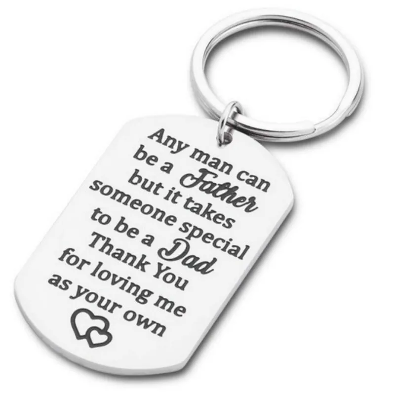 

Step Fathers Day Gift Keychain for Dad From Daughter Son Any Man Can Be A Father Keyring Birthday Wedding Gifts for Stepdad Men
