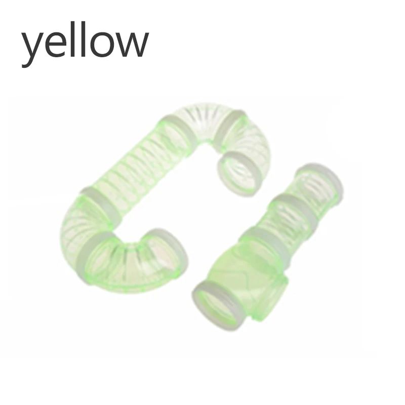 yellow Туннели для хомяков, фитинги для туннелей, прозрачный акриловый сделай сам, клетка, морская свинка, маленькие животные, игрушки для домашних животных, аксессуары для хомяков - Цвет: yellow