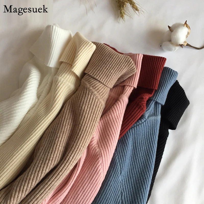 Autumn Winter New Solid Long Sleeve Woman Sweaters Casual Slim Knitted Sweater...