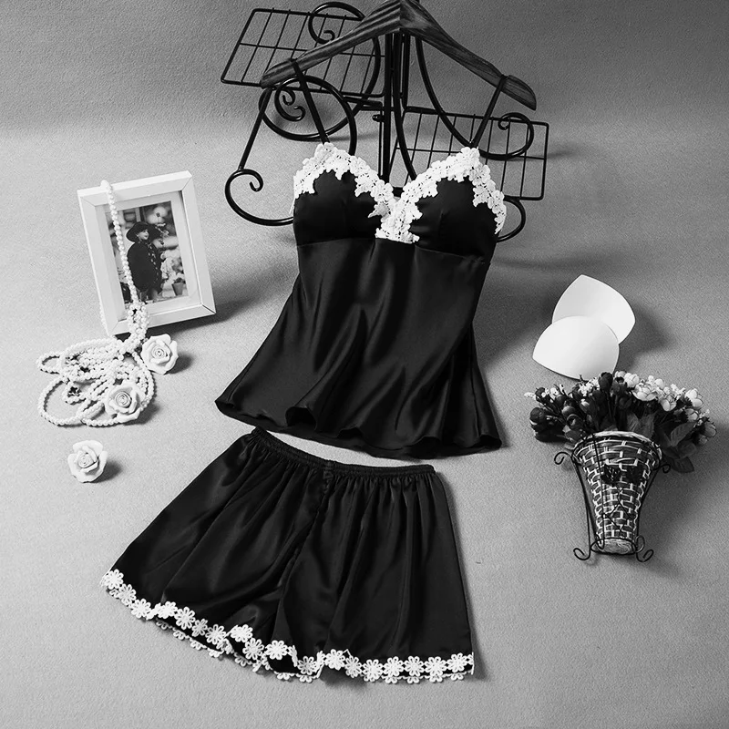 Красный пижамный комплект с v образным вырезом женская ночная рубашка костюм без