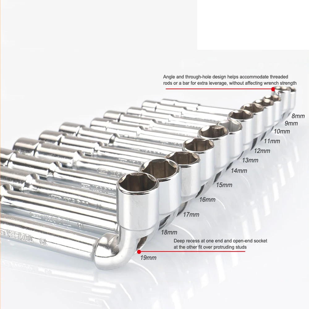 Car Repair Torque Wrench Set L Type Socket 7/12PCS High Carbon Steel Spanner Keys with Pouch Pack |