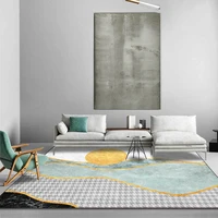 modern simple carpet for home living room decoration light green gold blue marble geometric area rug 3d coffee table bedside mat