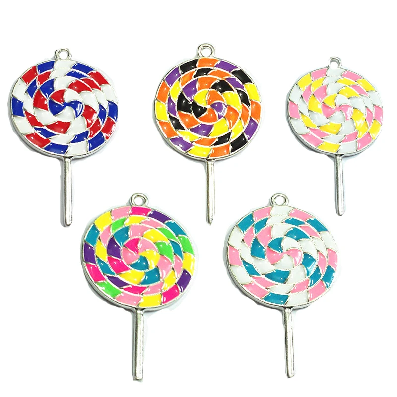 (Сначала выберите цвет) 48 мм * 31 10 шт./лот эмаль Хэллоуин/4 июля/радужные Подвески в