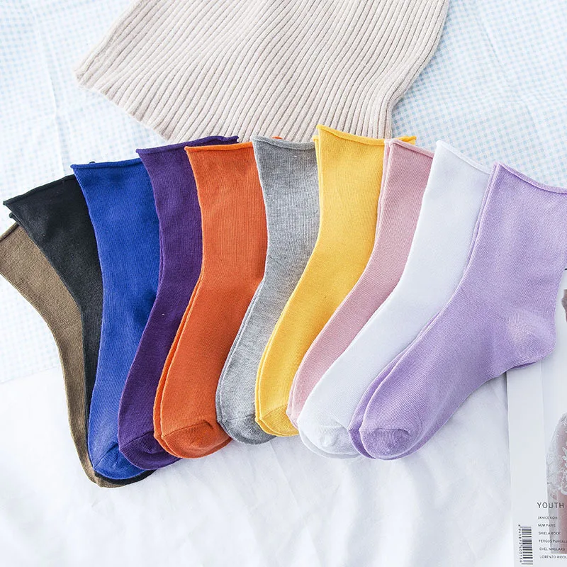 Женские носки Харадзюку 5 пара/лот Модные свободные корейские японские хлопковые