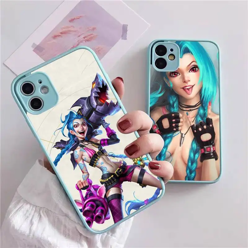 

Game LOL Jinx Phone Case For iphone 13 12 11 xr xs x 7 8 pro max Plain Soft TPU Silicone Clear Case Cover