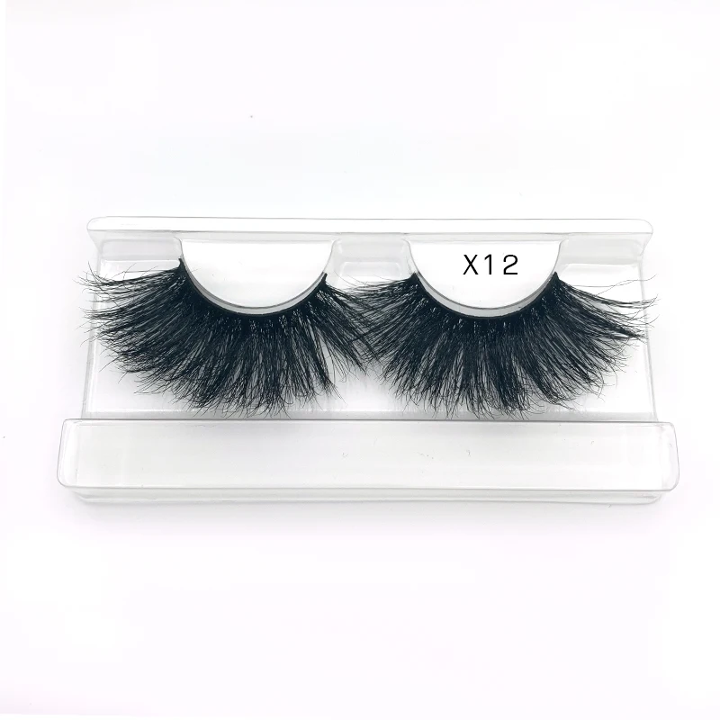 

10 Pairs 30mm Mink False Eyelashes 1pc 3D Mink Fluffy Soft Wispy Lashes Big Clear Tray Label Makeup Dramatic Long Mink Lashes