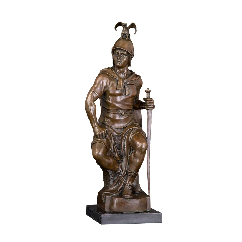 

Ivorique DS-426 Bronze Art Decor Western design bronze warrioir knight soldier statue sculpture for hotel decoration