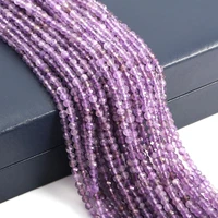 high quality natural stone amethysts beads crystal faceted round loose beads for diy bracelet necklace jewelry making 2 3 4 5mm