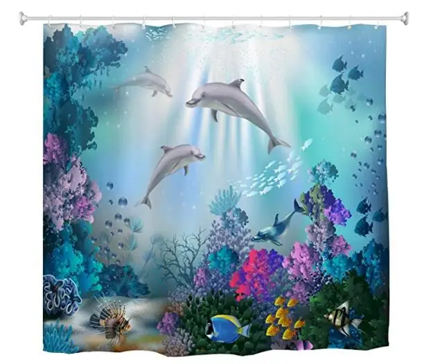 Водонепроницаемая Штора для душа Пляжная занавеска с голубым небом кокосовым