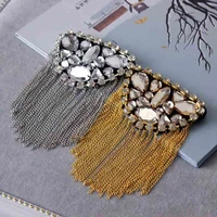 apparel one piece breastpin tassels shoulder board mark knot epaulet patch metal badges applique patch for clothing am 2581