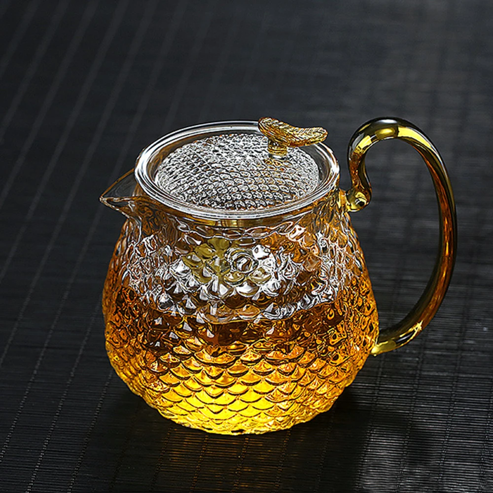 Чайная посуда стеклянный чайник 600 мл боросиликатный высокотемпературный