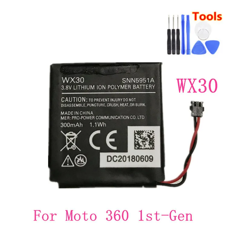 320mAh батарея WX30 Замена для Motorola Moto 360 1st Gen 2014 Смарт батарейки часов + Бесплатные