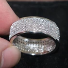 Роскошное кольцо Стразы серебряного цвета, женское модное обручальное кольцо с белым кристаллом из циркония, обручальное кольцо для невесты, подарок