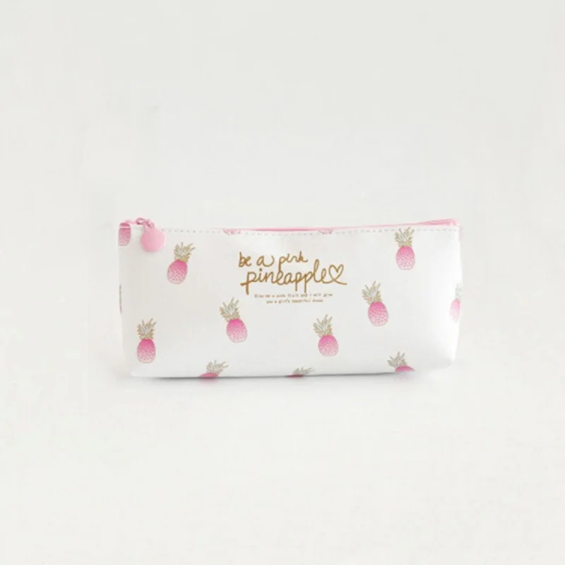 Girls Pencil Storage Bag School Cute Fruit Pineapple Pattern Case Stationery New |
