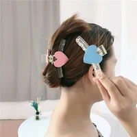 color love hair clip simple large hair catch clip net red luxury 2021 new girl summer shark clip wedding hair accessories