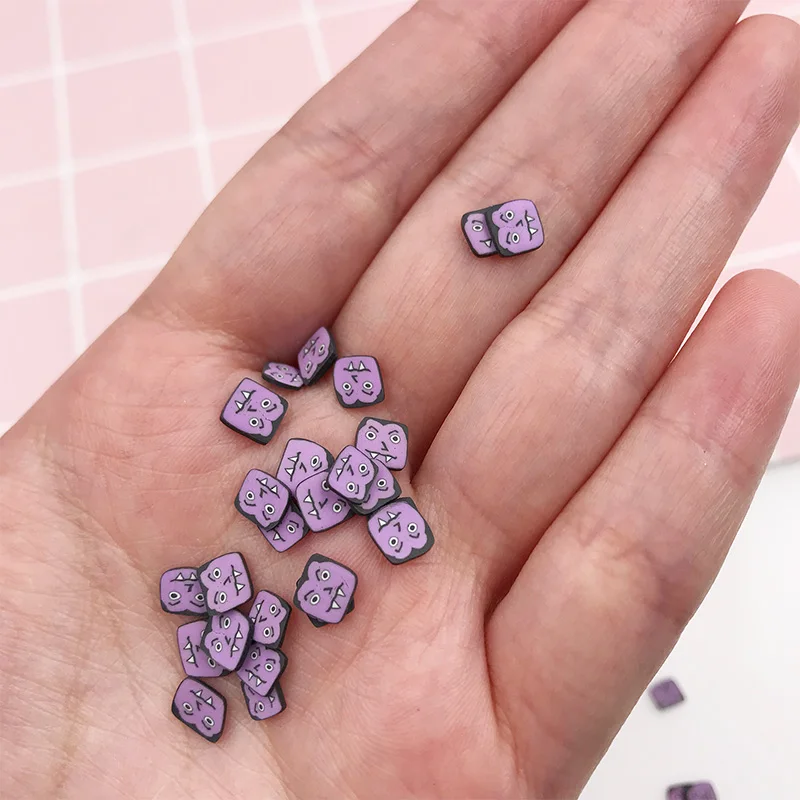 

100g Cartoon Ghost Slice Soft Clay Sprinkles for Crafts Making Polymer Clay Crystal Mud Filling Accessories DIY Nail Decoration