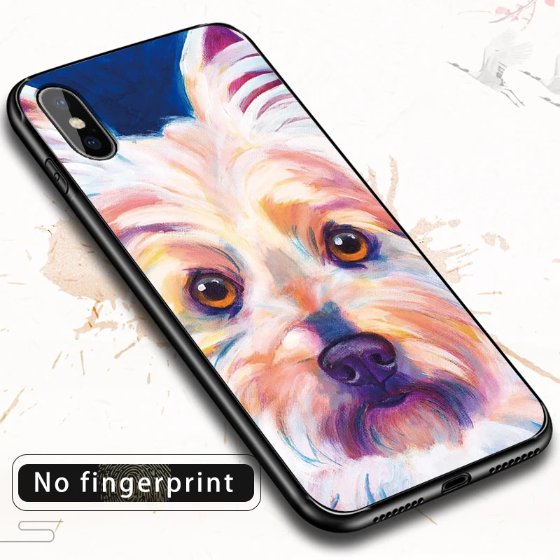 Iphone 7plus черный чехол для iphone 7 Plus силиконовый Capa etui животное собака кошка череп