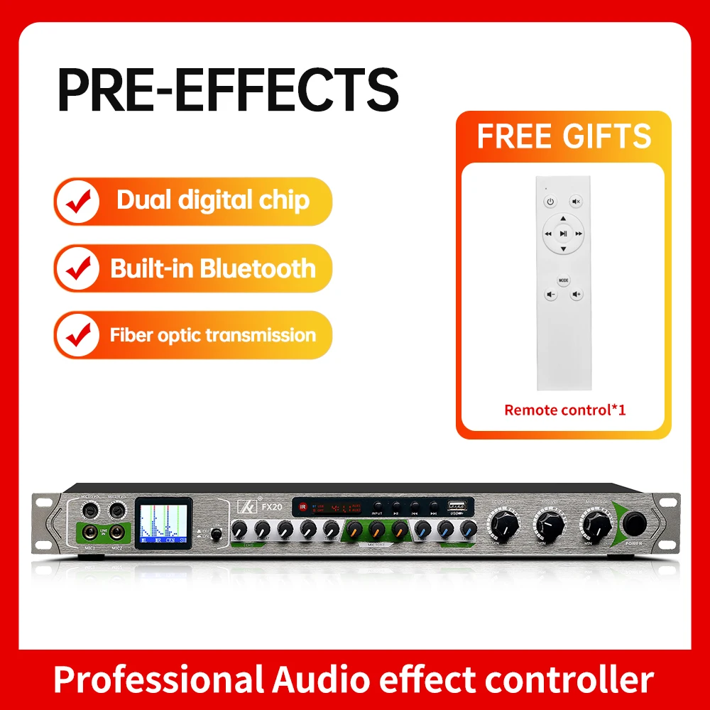 

Professional KTV Audio processor Bluetooth digital microphone reverberation frequency stage anti-howling feedback suppressor