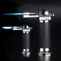 butane spray gun lighter large capacity dual flame turbo torch blue flame cigar windproof lighter field kitchen gadgets