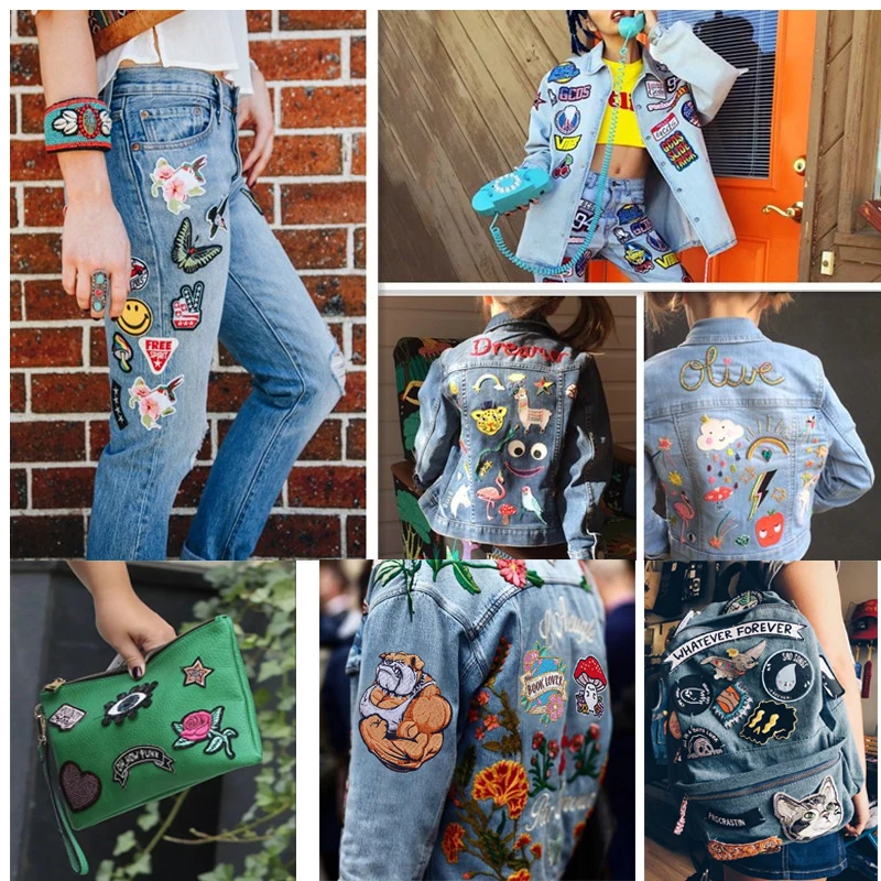 Letters Clothing Thermoadhesive Patches Sun &amp Moon Iron On Embroidery Cute Cartoon Applique DIY Clothes Stickers | Дом и сад