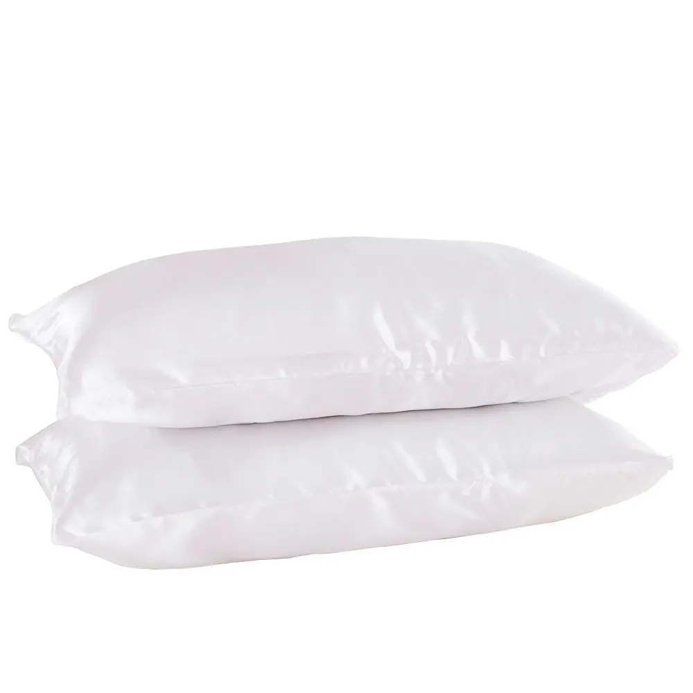 

2pcs Soft Satin Simulation Silk Pillowcase Pure Natural Pillow Cover Home Decor Standard/Queen/King Chairs Cushion Cover 51x71cm