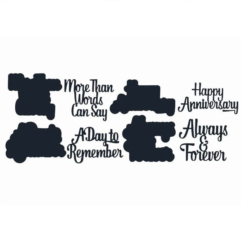 

More Than Words Can Say Happy Annniversary A Day To Remember Always&Forever Metal Cutting Die Phrases Die Cuts For Card Making