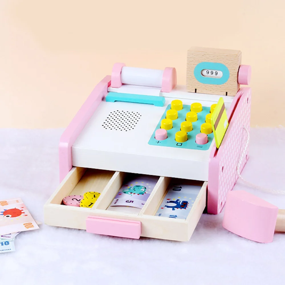 1 Набор игрушечных кассовых аппаратов деревянная детская игрушка для ролевых игр
