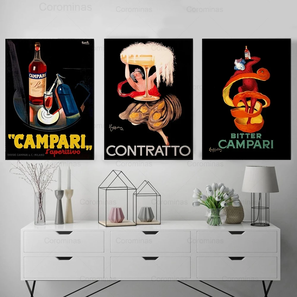 Винтажные итальянские винные Ретро постеры для еды и напитков принты
