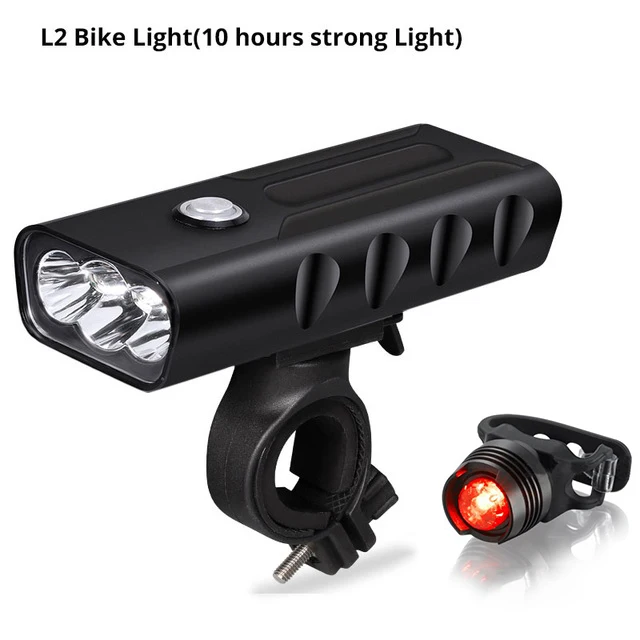 

USB Rechargeable Bicycle Light 3 Mode Bike Lights Waterproof Headlight Cycling Lamp Built-in 5200mAh Power Bank & Taillight