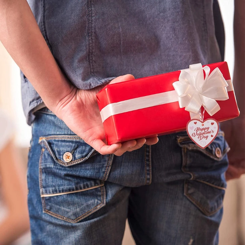 

200 Pieces 20 Styles Valentine's Day Tags Heart Paper Craft Tags Valentine Hang Tags Hang Labels Cotton Baker Twine for Day