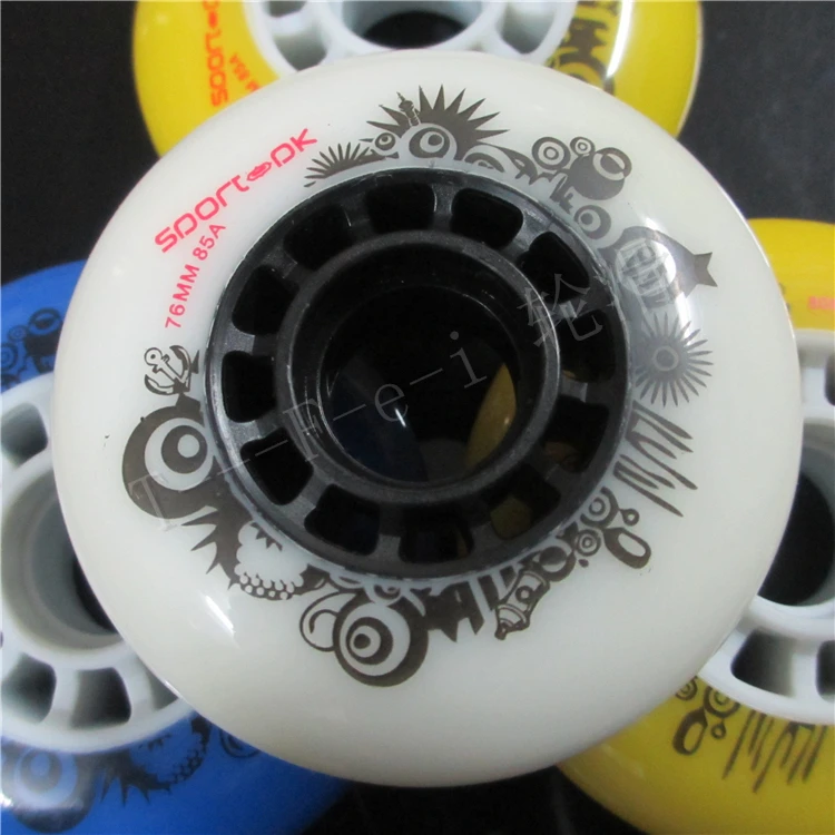 Ролики для коньков известных моделей 3rd 90A бело-желтые 72 мм 76 80 ролики роликов SEBA HV