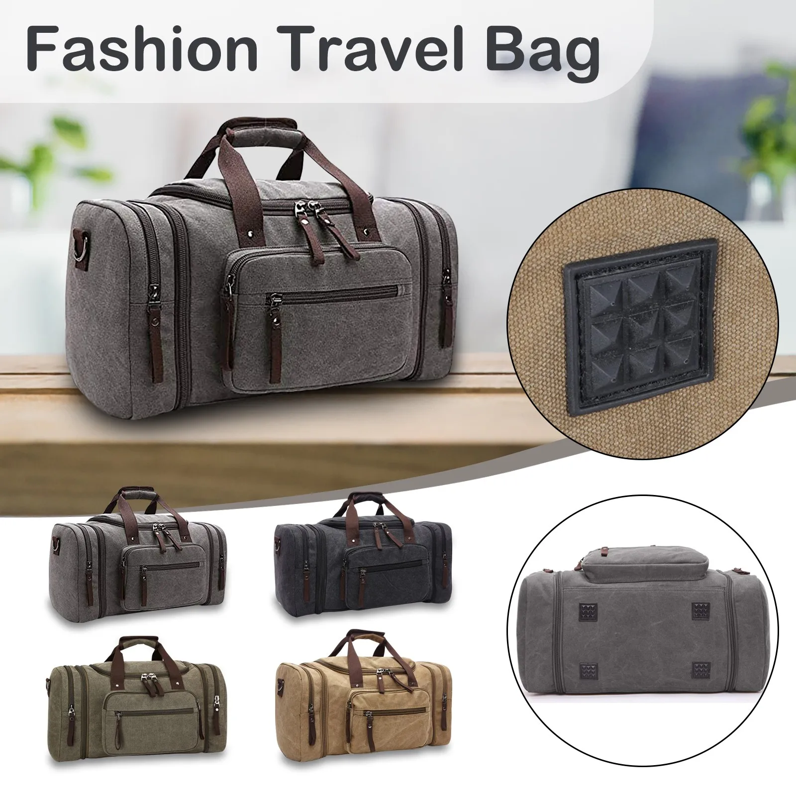 Холщовая дорожная сумка в стиле ретро вместительный ручной чемодан тоут