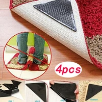 4pcs reusable non slip rubber mat washable anti skid patch pad triangle floor carpet fixer porch bathroom non slip stickers