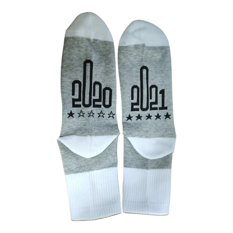 

Novelty Funny Cotton Crew Socks 2020 2021 Middle Finger Star Print Hosiery Gifts X5XD