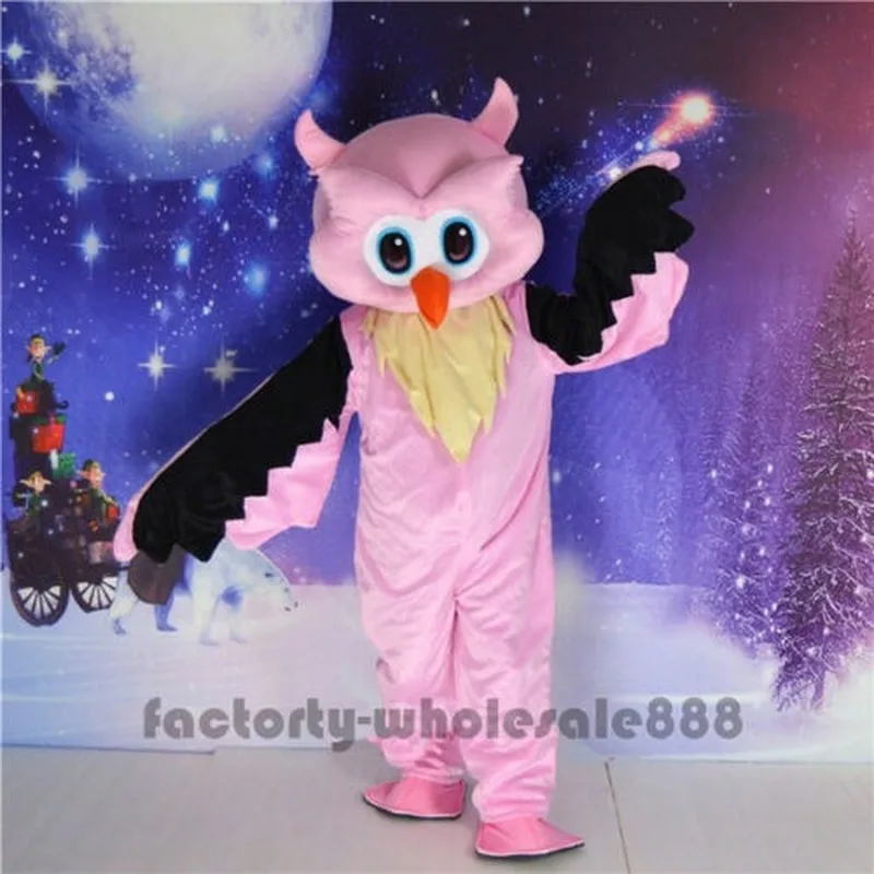 

Костюм-талисман в виде большой розовой совы на Хэллоуин, костюм животного, нарядное платье для вечеринки для взрослых, интересная Одежда с м...