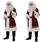 Роскошный Рождественский костюм Санта Клауса для отца, косплей, одежда Санта Клауса, нарядное платье на Рождество, мужской костюм, костюм для взрослых, лидер продаж