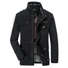 Мужская хлопковая ветровка с воротником-стойкой, размеры до 5XL