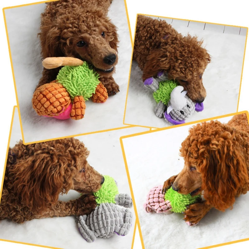 1 шт. прочный плюш животное собака пищащие игрушки делая звук жевательные для