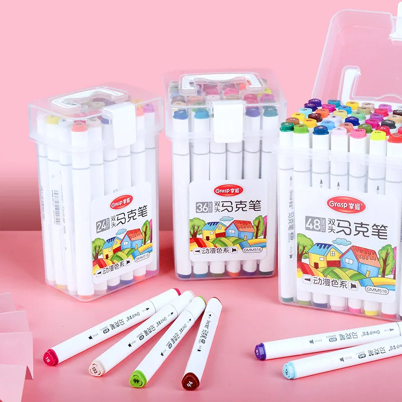 

Color Double-Headed Marker Pen Set Stationery Student Painting Graffiti Writing Oily Marker Pen Children's Drawing Color Pen