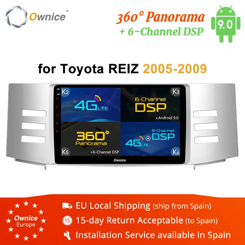 Ownice K1 K2 K3 K5 K6 2DIN Android 9 0 8 ядерный Автомобильный GPS Navi для Toyota Reiz Mark X 2005 2006 2007 2008 2009