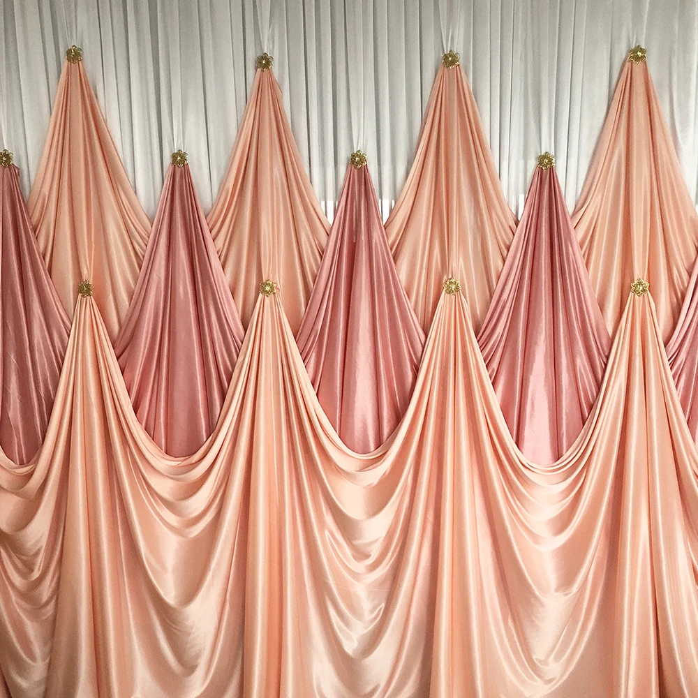 Новый дизайн 10 футов д * в 2020 персиковая Румяна Розовая Занавеска драпировка фон с